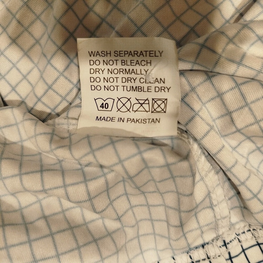 NWT Collars and Co Polo Shirt Mens Medium Blue Check Preppy Dress Collar - Picture 9 of 13